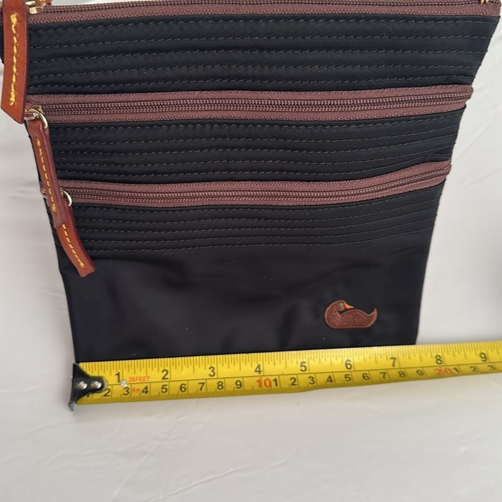 Dooney and Bourke North South Triple Zip black nylon adjustable crossbody bag - Picture 11 of 13